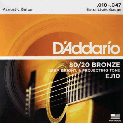 Juego de cuerdas Daddario EJ10 para Guitarra Acústica