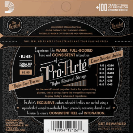 Juego de cuerdas Daddario EJ45 para Guitarra Clasica 1